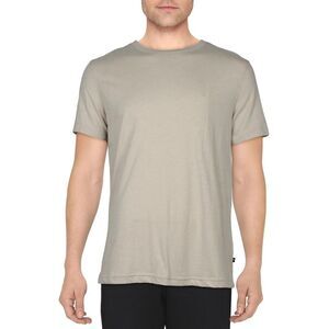 Nautica Sleepwear Mens Beige Cotton Crewneck Sleep Shirt Loungewear